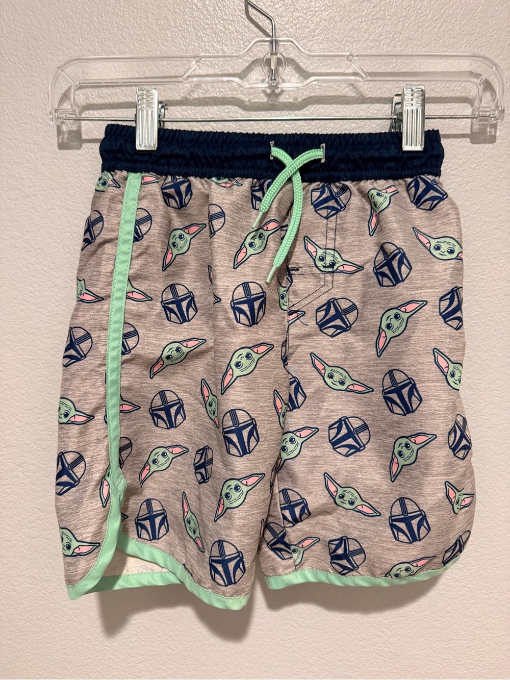 Kids Star Wars Grogu Print Swim Trunks Shorts Size Kids Small
